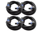 Seismic Audio TW12SRT25 Pack of 4 Speakon to Right Angle Speakon Speaker Cables 25