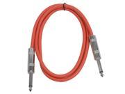 Seismic Audio SASTSX 2 2 Foot TS 1 4 Guitar Instrument or Patch Cable Red