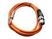 Seismic Audio Orange 6 foot XLR Female to TRS Male Patch Cable Snake Microphone Cord