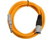 Seismic Audio Orange 10 foot XLR Male to TRS Male Patch Cable Snake Microphone Cord