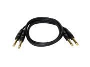 Seismic Audio SA DQTS3 3 Foot Dual 1 4 Inch TS Mono Male to Male Audio Cable Pro Audio DJ and home theater interconnect cable