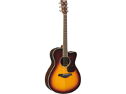 Yamaha Small Cutaway Acoustic Electric Guitar in Brown Sunburst