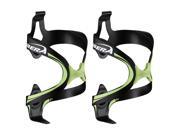 Ibera Bicycle Black Lime Green Fusion Water Bottle Cage Pair Rubber Grip Extra Lightweight