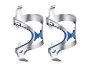 Ibera Bicycle Silver Blue Fusion Water Bottle Cage Pair Rubber Grip Extra Lightweight