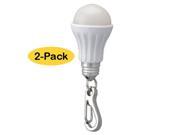 Neiko 2 Pack Keychain LED Light Bulb Charm Flashlight White