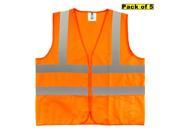 TR Industrial Orange Safety Vest Medium 2 Pockets Knitted 5 Pack