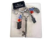 Alice in Wonderland Round Hall Key with Charms Key Chain