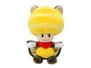 Super Mario Bros. Yellow Flying Squirrel Toad 8 Inch Plush