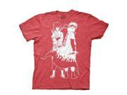 Naruto Shippuden Naruto and Sauke Outline Red T Shirt