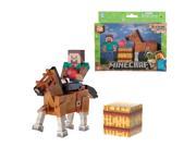 Minecraft Steve with Chestnut Horse Action Figure 2 Pack