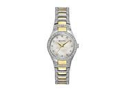 Bulova Mother of Pearl Dial Two tone Crystal set Ladies Watch 98L198