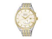 Seiko Kinetic Three Hand Date Stainless Steel Two Tone Mens watch SRN056