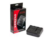 Opteka DBC LPE10 AC DC Dual Battery Rapid Charger for Canon LP E10 Batteries