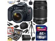 Canon EOS Rebel T5 1200D 18 55 55 250 Lens SLR Digital Camera Best Value Kit 9126B003 16GB SD Card SD Reader Soft Case Battery Charger Cleaning K