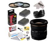 Sigma 10 20mm f 4 5.6 EX DC HSM Autofocus Lens for Nikon D700 D300S D300 D200 D100 D90 D80 D70 with 3 Piece Filter Kit Lens Hood 2 EN EL3E Batteries Cleaning
