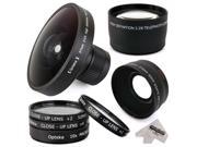 Ultimate Opteka 220Deg Vortex Fisheye 0.2x HD Panoramic Filter Lens Macro Close Up Filters Set 0.43x and 2.2x Lens for Sony HDR HC1 HDR HC5 HDR UX5 HDR S