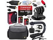 Pro Kit for GoPro Hero3 with 64GB MicroSDHC Memory Card x2 AHDBT 301 Charger HDMI Cable Adapter Action Stabilizing Grip Case Floating Strap Underwater H