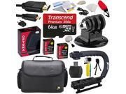 Extreme Kit for GoPro HD Hero3 Hero3 with 64GB MicroSDHC Memory Card x2 AHDBT 301 Charger HDMI Cable Tripod Adapter Stabilizing Grip Case Floating Strap
