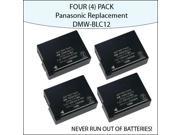 FOUR 4 PACK High Capacity Panasonic BLC12 Replacement Lithium Ion Battery Pack
