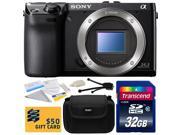 Sony NEX 7 NEX7 NEX7 B Compact 24.3 MP Mirrorless Interchangeable Lens Camera Body Only with 32GB Class 10 SDHC Memory Card Hard Shell Carrying Case Clean
