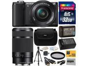 Sony Alpha A5000 20.1 MP Interchangeable Lens Camera with 16 50mm 55 210mm F4.5 6.3 OSS Lens with 32GB Class 10 SDHC Memory Card NP FW50 Battery Tripod
