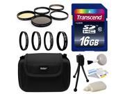 16GB Kit for Sony includes Transcend 16GB Memory Card Deluxe Hard Shell Carrying Case 4 Piece Close Up Macro Filter Kit 5 Piece Professional Filters Set DSL