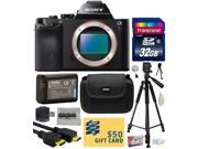 Sony a7R Full Frame 36.4 MP Mirrorless Interchangeable Digital Lens Camera Body Only ILCE7R with 32GB Memory Card NP FW50 Battery Tripod Carrying Case