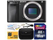 Sony Alpha a6000 24.3 MP Mirrorless Interchangeable Lens Camera Body Only ILCE6000 with 16GB Memory Card Hard Shell Carrying Case Camera Cleaning Kit