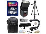 Ultimate Kit includes Transcend 16GB Memory Card Vivitar DF 293 Shoe Mount Flash for Sony VIVDF293S Tripod Backpack Microphone Cleaning Kit for for Sony