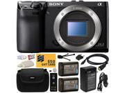 Sony NEX 7 NEX7 NEX7 B Compact 24.3 MP Mirrorless Interchangeable Lens Camera Body Only with x2 Replacement NP FW50 Battery Carrying Case Charger Wireles