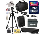 Must Have Kit for Canon VIXIA HFR52 HFR50 HFR500 HFR32 HFR30 HFR300 HFR42 HFR40 HFR400 HFR36 HFR306 HFR38 HFM50 HFM52 HFM56 HFM500 HFM506 Camcorder with 32GB SD