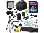 Advanced Kit for Canon PowerShot G1X G16 G15 SX50HS with 64GB Memory Card NB 10L Battery Pack Charger Case Tripod Grip Handle LED Light Microphone Spiri