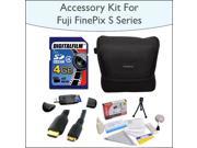 4GB Kit with 4GB SDHC High Speed Memory Card with Reader Case for Fuji FinePix S Series Mini HDMI Cable and 5 Piece Cleaning Kit for Fuji FinePix s2800 s2950