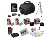 Opteka Deluxe Shooters Kit with Opteka 16GB SDHC Memory Card Microfiber Deluxe Bag Tripod Extended LP E8 Batteries .43x and 2.2x Converter Lenses and More f