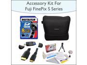 8GB Kit with 8GB SDHC High Speed Memory Card with Reader Case for Fuji FinePix S Series Mini HDMI Cable and 5 Piece Cleaning Kit for Fuji FinePix s2800 s2950