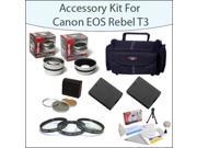 Accessory Package For Canon EOS Rebel T3 T5 With Gadget Bag Filter and Close Up Set 2 High Capacity Canon Replacement LP E10 LPE10 Opteka 2.2x Telephoto Lens