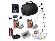 Opteka Professional Shooters Kit with Opteka 8GB SDHC Memory Card Microfiber Deluxe Bag Full Size Tripod Extended LP E8 Batteries and More for Canon EOS Rebe