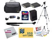 Ultimate Kit for Canon PowerShot SX170 IS SX280 IS S120 Digital Camera with 2 NB 6L Battery Travel Charger Tripod Monopod Mini tripod 32GB Memory Car