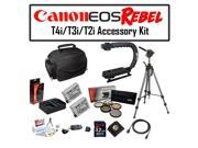 Deluxe Accessory Kit for Canon EOS Rebel T2i T3i T4i T5i DSLR Digital Camera with Opteka Gadget Bag Opteka X Grip Handle 2x of Opteka LP E8 LPE8 High Capacity
