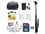 Ultimate Accessory Kit for Canon PowerShot SX600 Digital Camera with 2 NB 6L Battery Travel Charger Monopod Mini tripod 32GB Transcend SDHC Memory Card