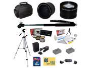 Pro Shooter Kit for Canon Powershot G15 G16 G1 X Digital Camera with Opteka 0.35x 2.2x Lens 5 Piece Filter 2 NB 10L Battery Charger Monopod Tripod
