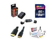 Transcend 8GB SDHC Class 10 Memory Card and Opteka LP E10 2000mAh Battery Package for the Canon EOS Rebel T3 T5 1100D 1200D Kiss X50