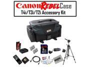 Canon REBEL Gadget Bag For EOS or Rebel Cameras with 2 LP E8 2000mAh Ultra High Capacity Li ion Battery Packs 8 GB SDHC Memory Cards OPT 7000 Tripod and MOR
