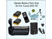 Opteka Battery Pack Grip Vertical Shutter Release for Canon EOS 7D Digital SLR Camera with 2 LP E6 Batteries 4800 mAh Total Power with Opteka RC 4 Remote Co