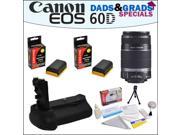 Dads grads Special! Canon Ef s 55 250mm F 4.0 5.6 Is Telephoto Zoom Lens and Battery Pack Grip with 2 Opteka Lp e6 2400mah Ultra High Capacity Li ion for Canon