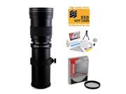 Opteka 420 800mm f8.3 Telephoto Lens with UV Filter for Panasonic Lumix and Olympus PEN Micro Four Thirds Digital Cameras