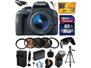 Canon EOS Rebel SL1 Digital SLR with 18 55mm STM Lens with 16GB Memory Flash Battery Travel Charger Lens Hood 5 PC Filters Hand Wrist Grip Strap HDMI Cabl