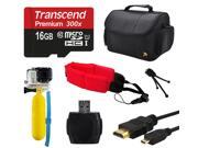 Premium Large Carrying Travel Case 16GB Memory Card HDMI Cable Float Floating Bobber USB Card Reader Writer Dust Removal Cleaning Kit GoPro Hero4 Hero