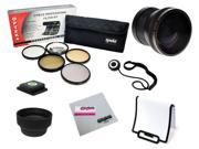 58MM Filter Accessory Kit for CANON EOS Rebel T5i T4i T3i T3 T2i T1i XT XTi XSi SL1 DSLR Cameras with Opteka .20x Fisheye Lens Filter Kit Flash Diffuser Bubb