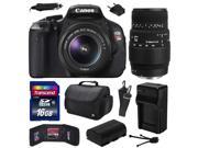 Canon EOS Rebel T3i 600D Digital SLR Camera with EF S 18 55mm f 3.5 5.6 IS and Sigma 70 300mm f 4 5.6 DG Macro Lens with 16GB Memory Case Battery Charge